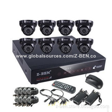 CCTV H.264 DIY DVR Kit with 8-channel DVR, 8 Cameras and 1/3-inch Color Sony/Sharp CCD